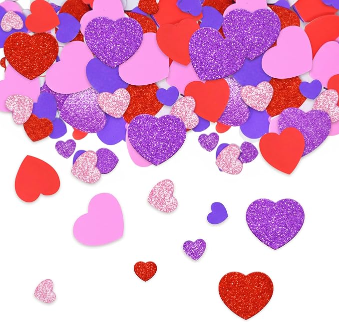 Gift Boutique Foam Heart Stickers 360 Pack Glitter & Matte Self Adhesive EVA