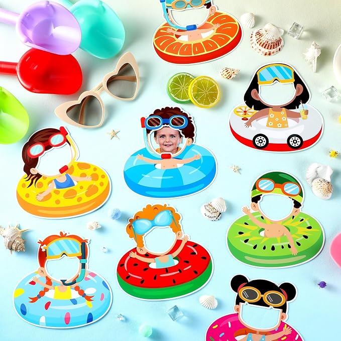 gisgfim 80Pcs Summer Cutouts Swim Ring Decorations Bulletin Board Summer