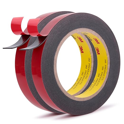 3M Automotive Acrylic Plus Tape, 0.79" x 18Ft, Dark Gray, 2 Pack | Double Sided