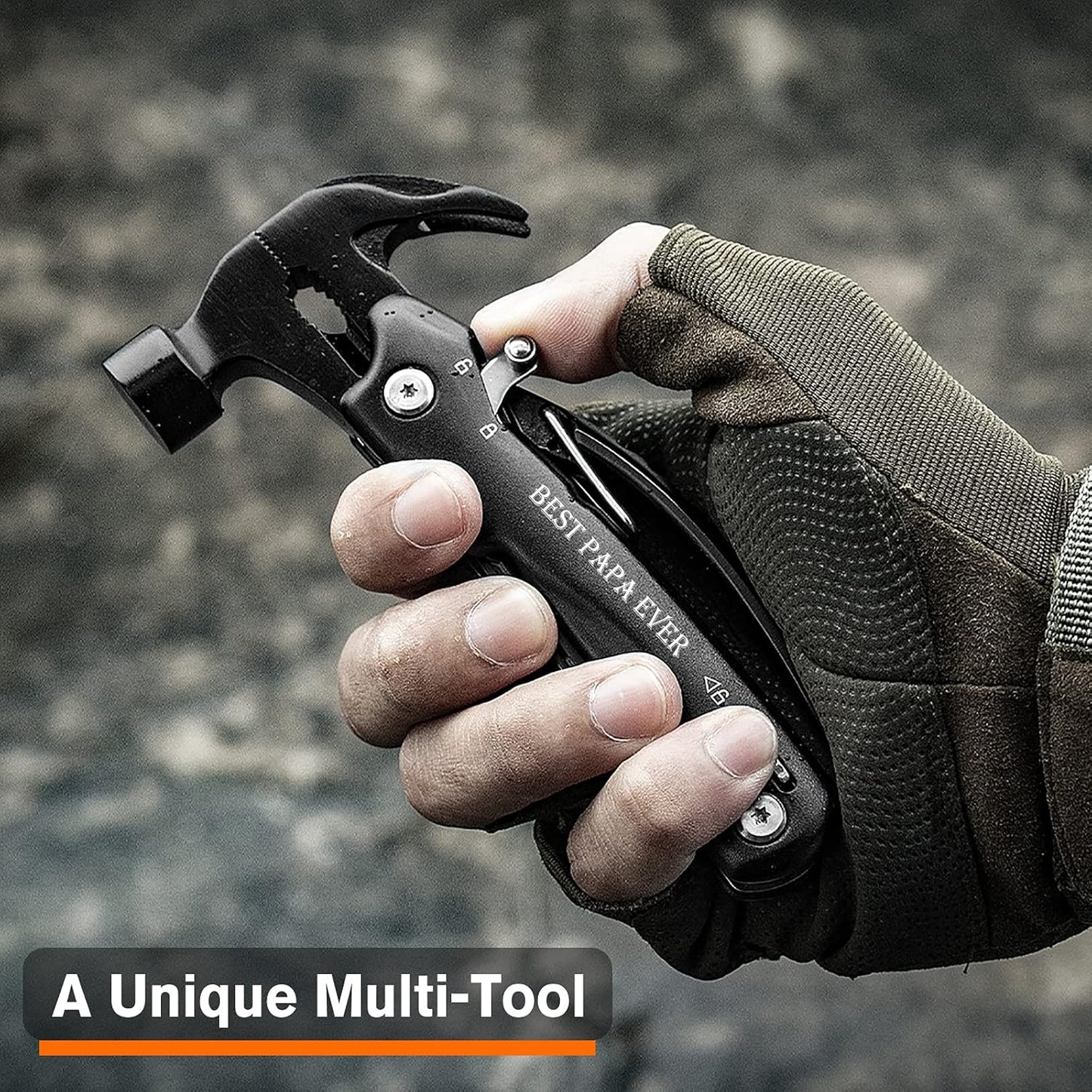 VEITORLD Papa Gifts for Christmas, All in One Tools Hammer Multitool, Gifts for Papa from Grandkids Grandchildren, Best Papa Ever Gifts, Stocking Stuffers for Men, Cool Gadgets Camping Accessories