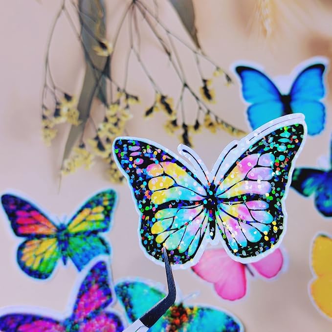 32 Sheets Holographic Sticker Paper Clear Vinyl Self Adhesive Waterproof