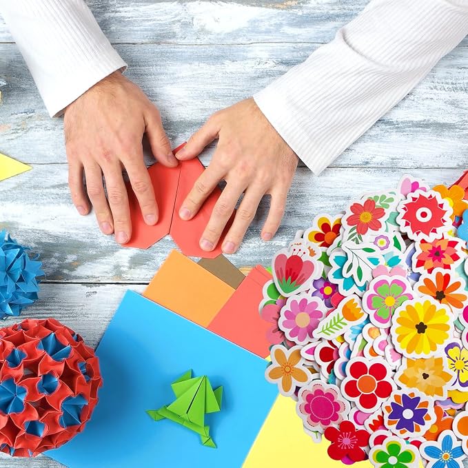 400Pcs Flower Foam Stickers Assorted Spring Summer Colorful Flower Shaped