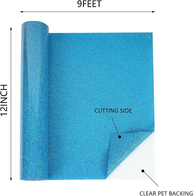 HTVVETUR Glitter HTV Vinyl Rolls Heat Transfer Vinyl