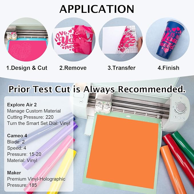 TECKWRAP 001 Glossy Permanent Vinyl - 12in x 3ft Rolls 10 Colors Adhesive Vinyl