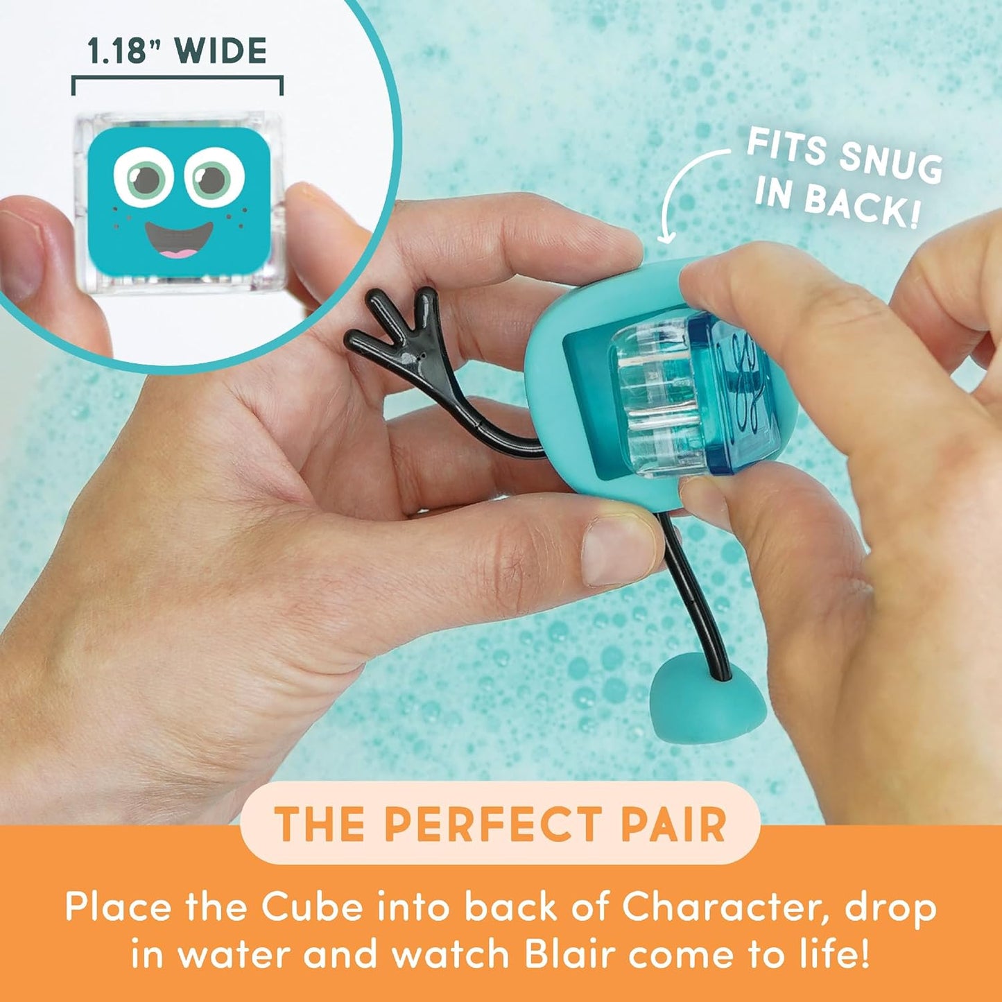 Glo Pals Blair Bath & Bedtime Bundle - Light Up Bath Toy with 1 Interactive Book, 2 Light Cubes & 1 Magic Magnifier - Toddler Bath Toys Set with Storybook Character - Educational Kids Bath Time Fun