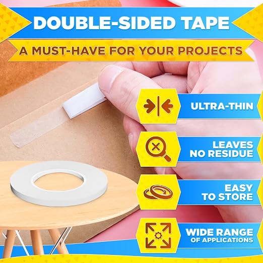 Fabric Tape for Clothes – 60-Yard Roll, Ultra-Thin Transparent Adhesive Basting