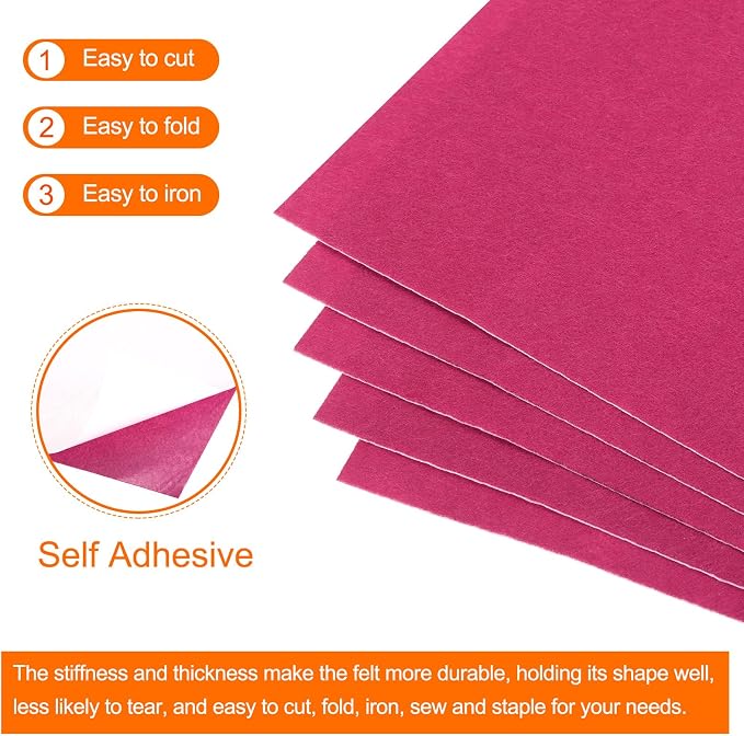 MECCANIXITY Adhesive Felt Sheets, Felt Fabric Crafts Back Adhesive Felt Sheets