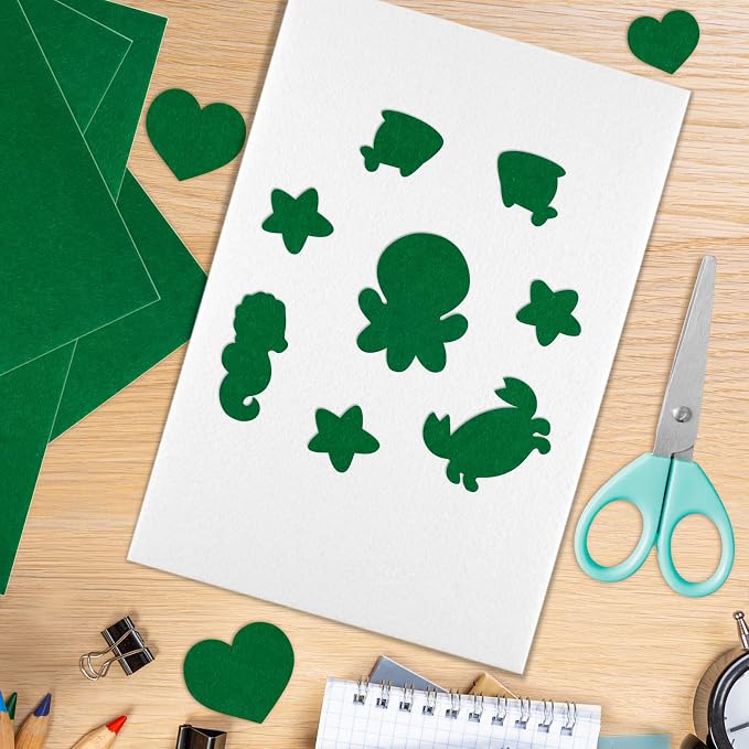 10PCS Green Self Adhesive Felt Fabric Sheets Sticky Felt Sheets