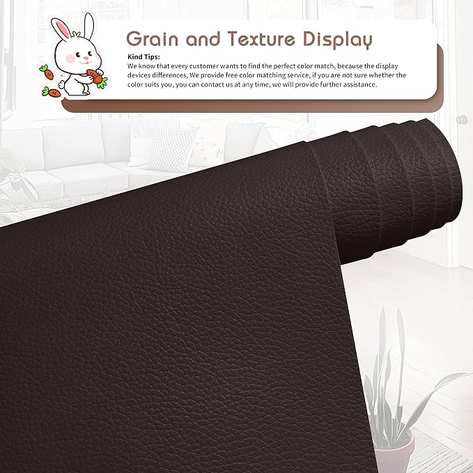 KING MOUNTAIN Leather Repair Patch, 16 x 60 Inches self Adhesive Leather Repair