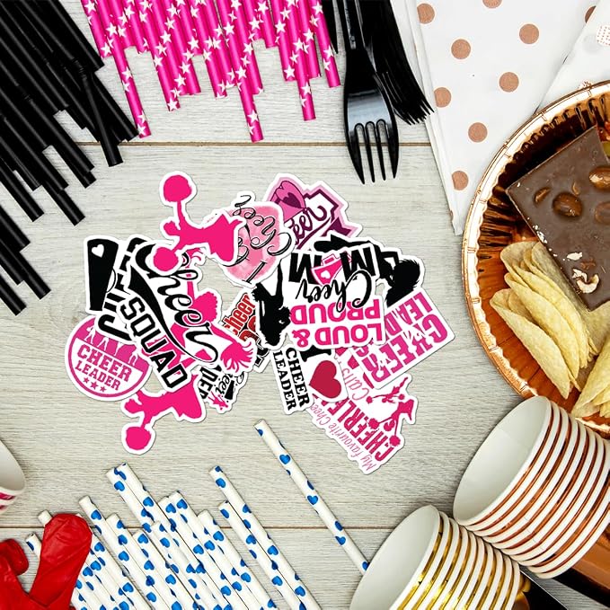 Cheerleading Motivational Quote Stickers Pack 50Pcs Vinyl Waterproof Sticker Set