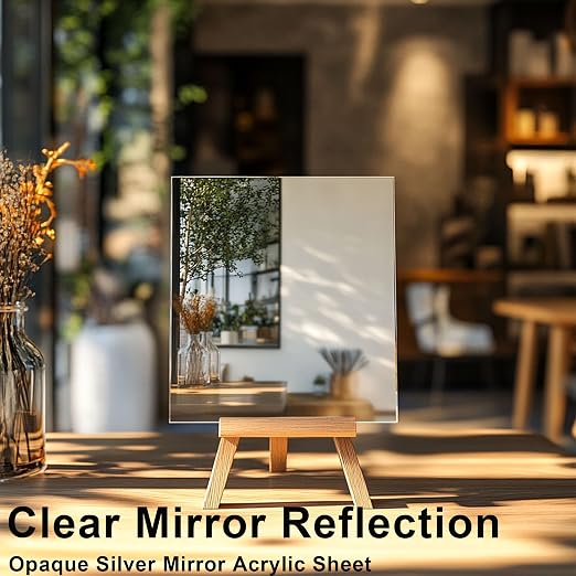 Silver Mirror Acrylic Sheets – 6 Pack, 8x8 Inches, 1/8 Inch Thick, Reflective