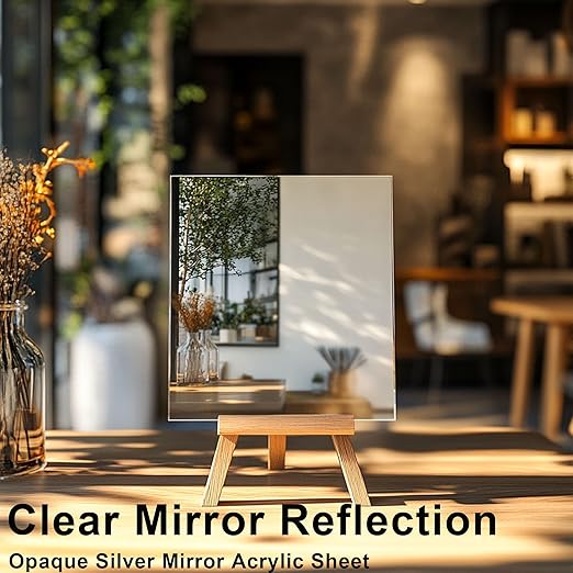 Silver Mirror Acrylic Sheets – 2 Pack, 12x16Inches, 1/8 Inch Thick, Reflective
