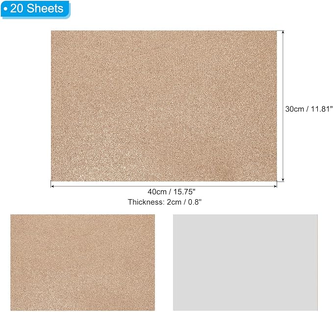 PATIKIL Brown Shiny EVA Glitter Foam Sheet 16x12 Inch 2mm Thick