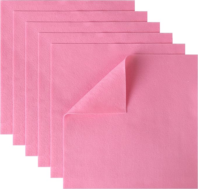 HaoFeiJH 6 Pcs Soft Pink Felt Fabric Sheets