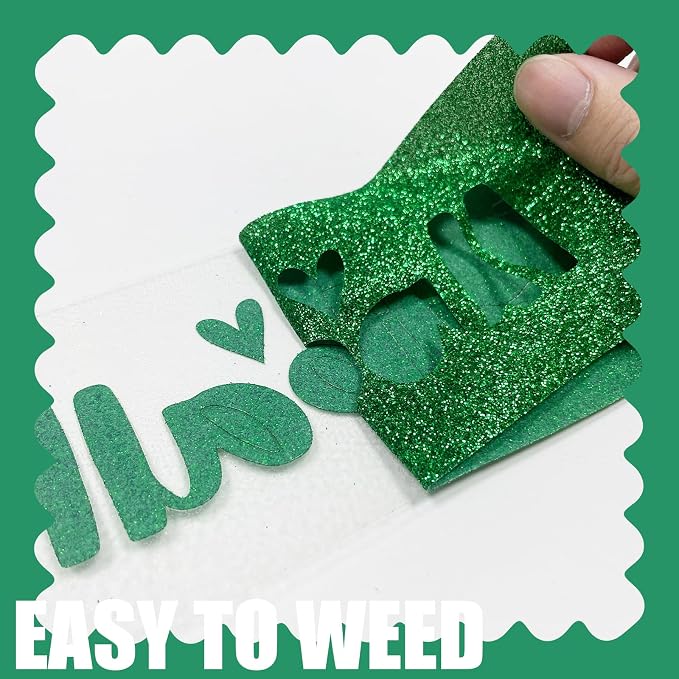 Glitter Iron On 12in X 8ft, HTV Heat Transfer Vinyl | Glitter HTV Easy to Cut &