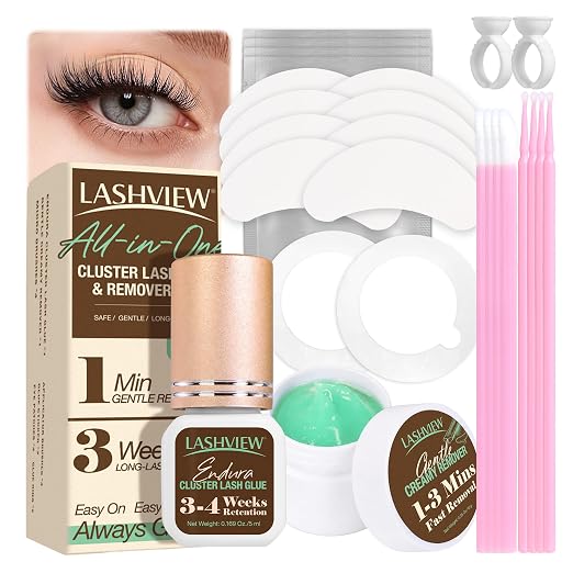 LASHVIEW Lash Cluster Glue & Remover Kit Super Strong Hold 4 Weeks+