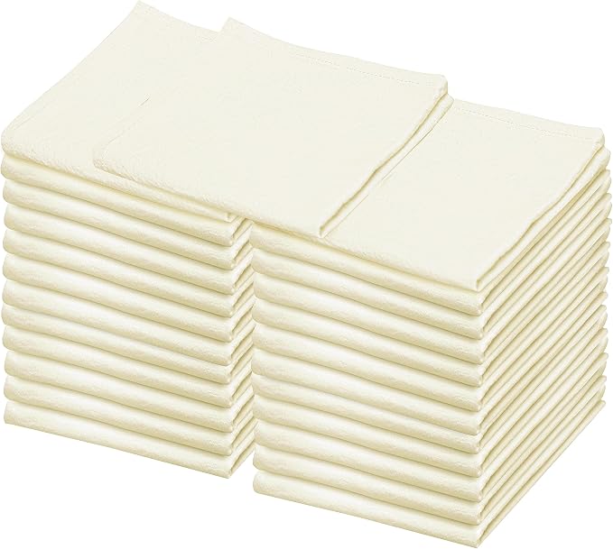 LITO LINEN AND TOWEL Flour Sack Towels – 24 Pack Cotton Kitchen Dish Towels