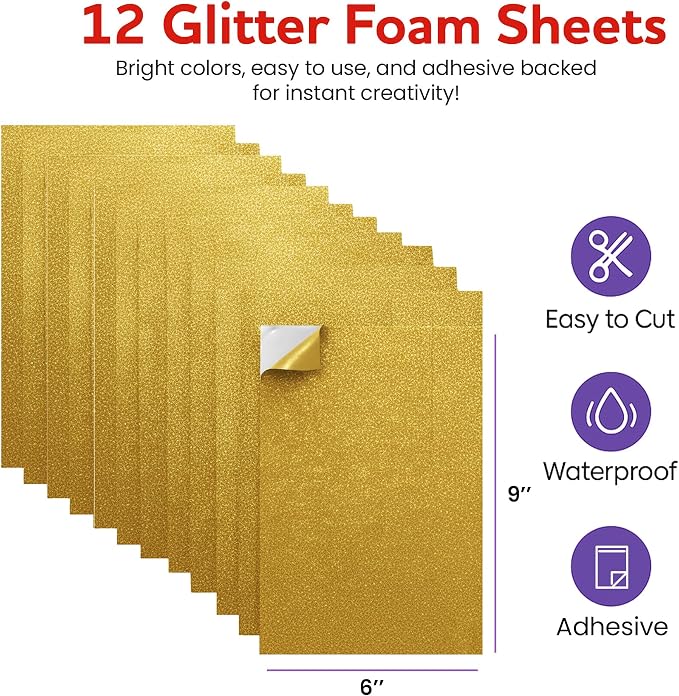 Self-Adhesive Glitter EVA Foam Sheets