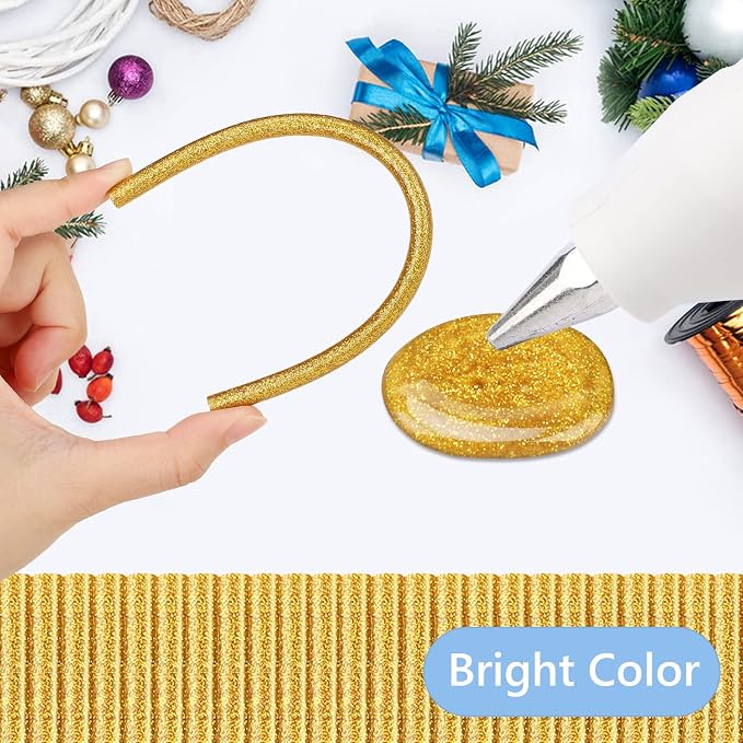 Manarty Glitter Gold Hot Glue Sticks, All Temperature Adhesive EVA Glue Sticks