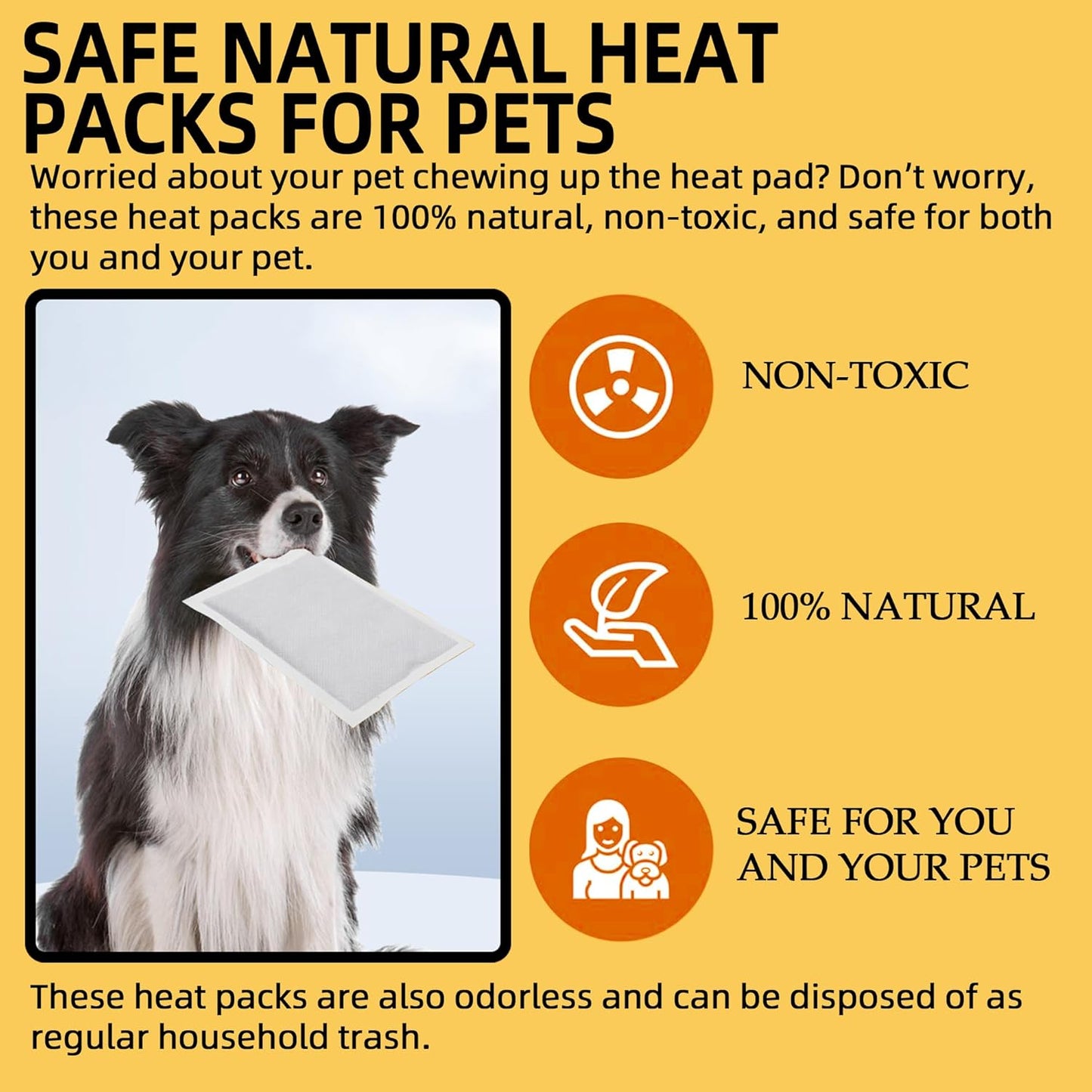 (15-Pack Upgraded Heat Packs for Newborn Puppy, Anxiety Dog Toys Replacement Heat Packs, Disposable Puppy Warmers - Lasting for Approximately 40 Hours