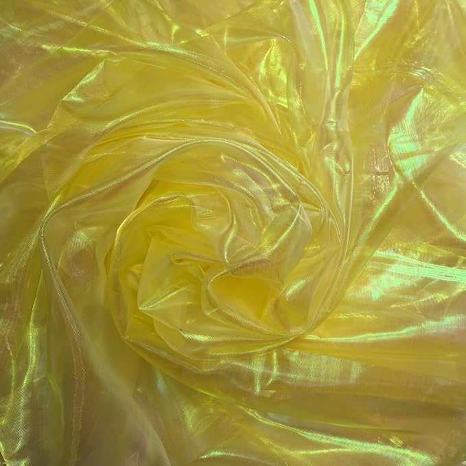 Yellow Iridescent Organza Fabric