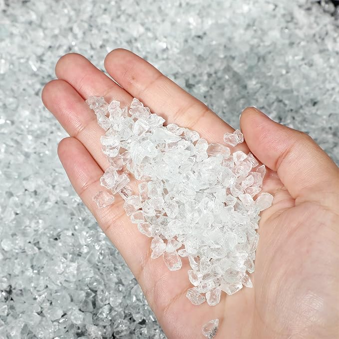 1.5 lb Glass Gravel Stone 3-6 mm Glitter Gravel Stone Luster Reflective