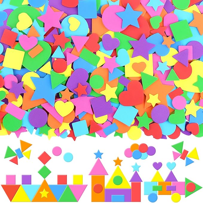 810Pcs Foam Stickers Foam Shape Stickers Colorful Self Adhesive, 8 Colors Heart