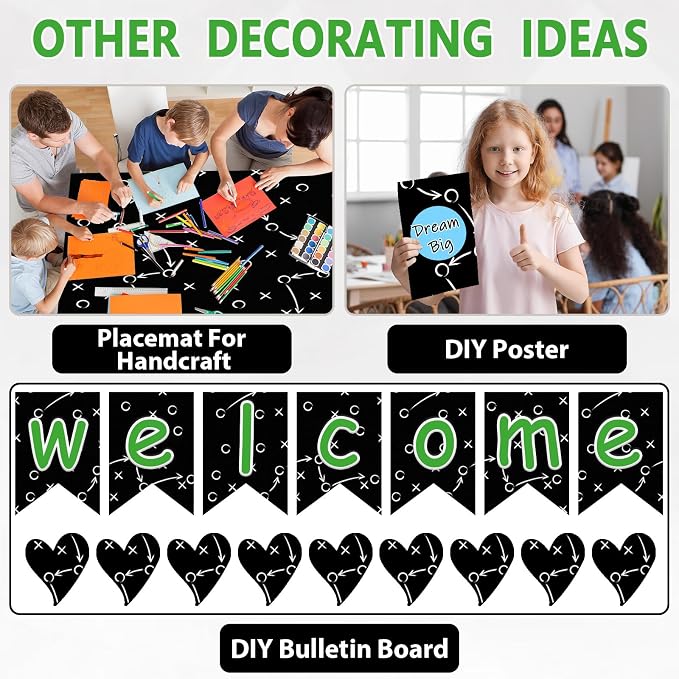 Qyeahkj Football Bulletin Board Paper Roll Football Tactic Bulletin Board