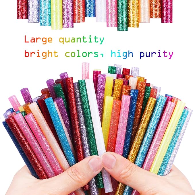 Gwybkq Mini Glitter Hot Glue Sticks 14 Colored