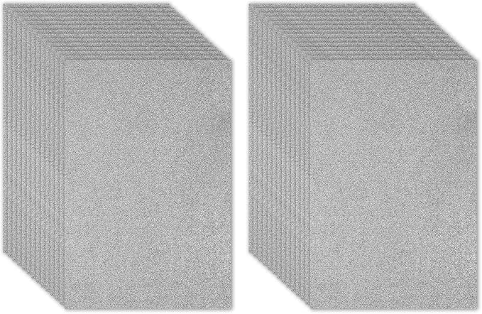 PATIKIL 30Sheets Gray EVA Glitter Foam Sheet 11.8 x 7.9 Inch 2mm Thick Sparkle