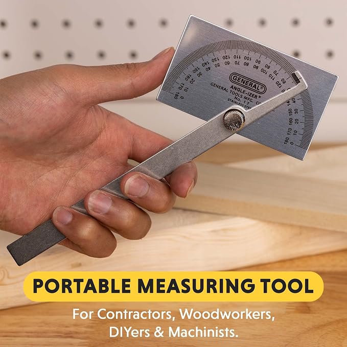 General Tools Angle Protractor #17 Stainless Steel Square Head