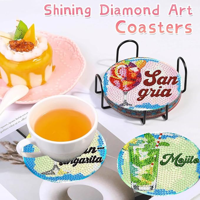 Benjenes 8PCS Diamond Art Coasters Kit