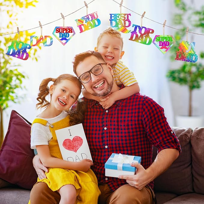 36PCS Wooden Father's Day Ornaments to Paint, Fathers Day Crafts