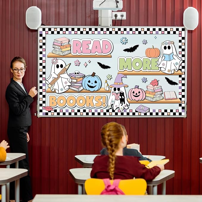 Halloween Ghost Bulletin Board Halloween Reading Classroom Decorations Cute