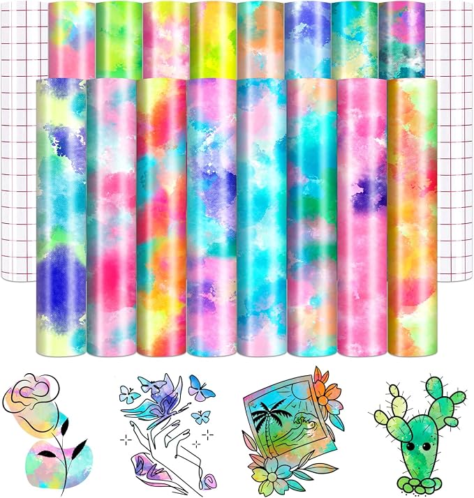 Blending Patterned Permanent Adhesive Vinyl 16 Sheets 12'' x 10'' | Bandhnu