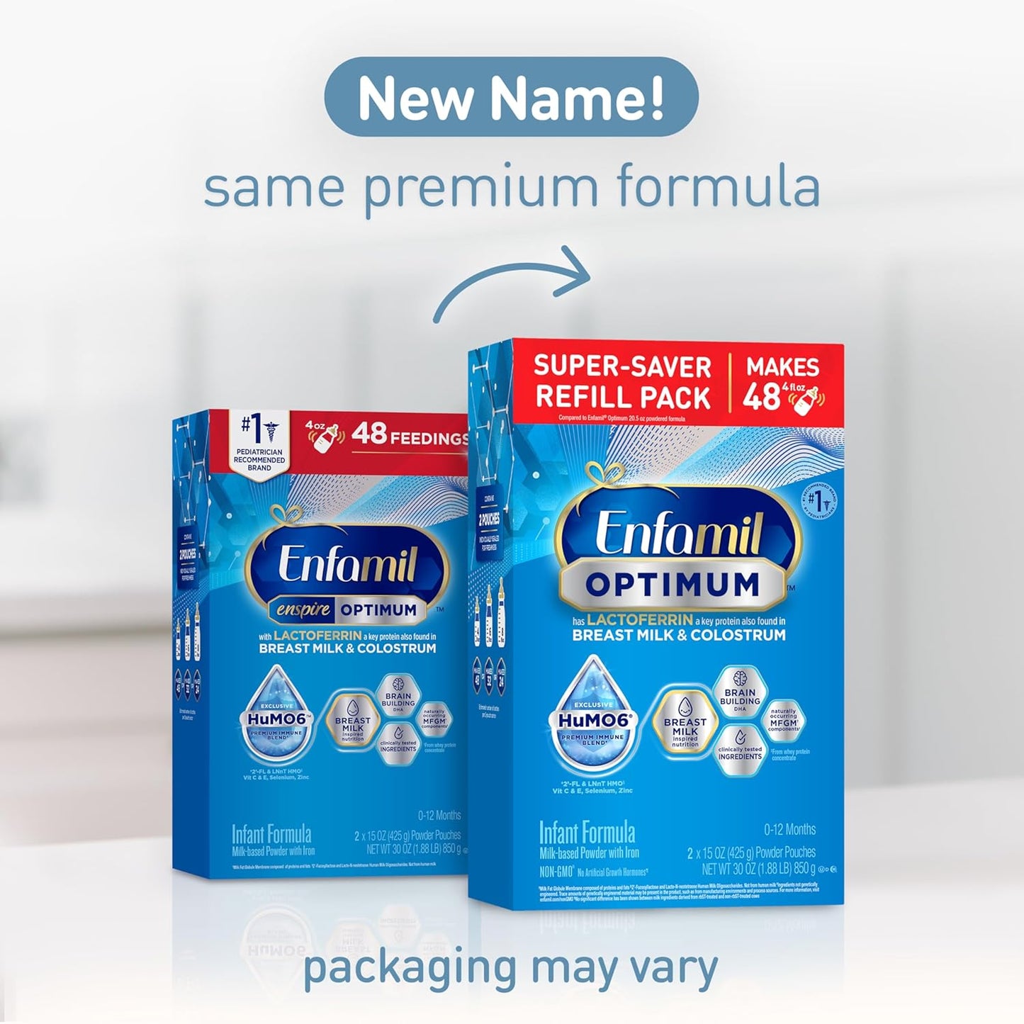 Enfamil Optimum (Enspire), Our Closest Formula to Breast Milk, Immune-Supporting Lactoferrin and Brain-Supporting DHA Baby Formula, Powder 30 Oz Refill