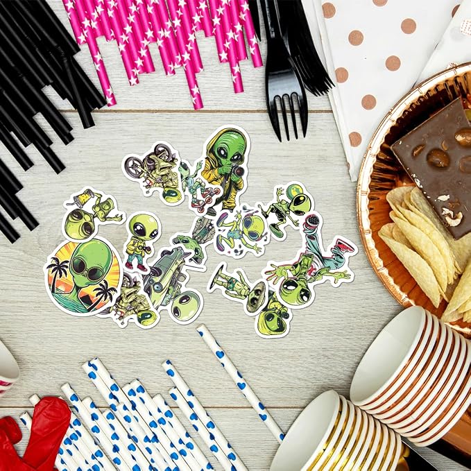 Funny Alien Lifestyle Stickers Pack 50Pcs Cool Vinyl Decals