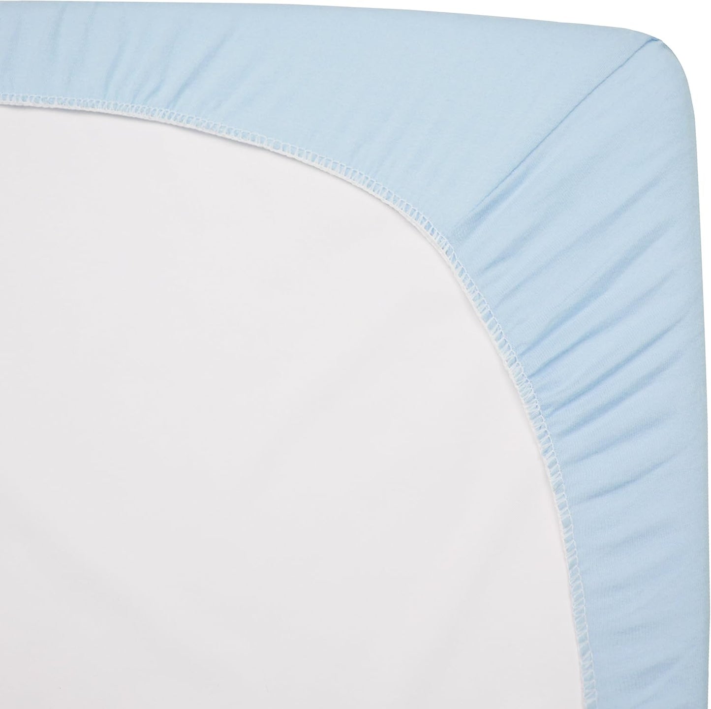 American Baby Company 100% Natural Cotton Fitted Cradle/Bassinet Sheet 36" x 18" - Soft, Breathable & Hypoallergenic Bed Sheet, Baby Blue, Neutral for Boys & Girls