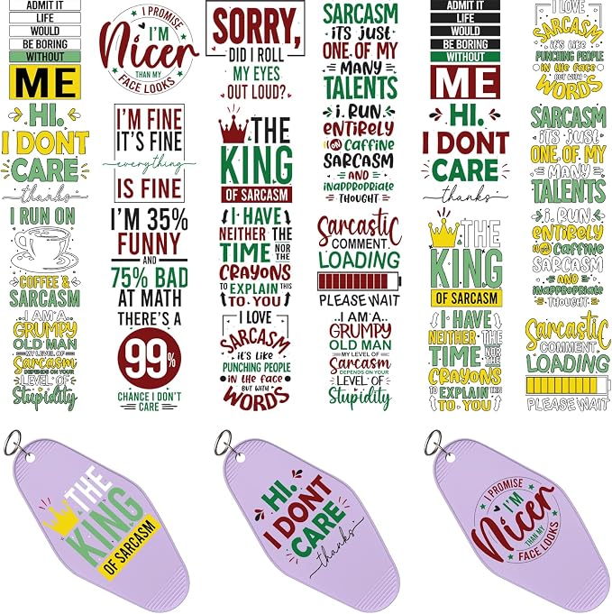 48PCS UV DTF Stickers Sarcastic Quote Sticker