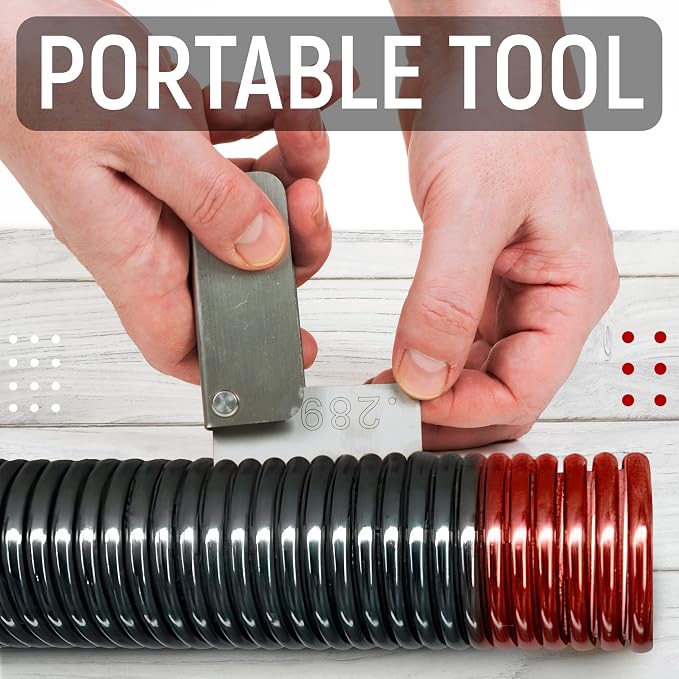 Garage Door Spring Measure Tool, 187 to .312 Precise Stainless Steel Wire Gauge