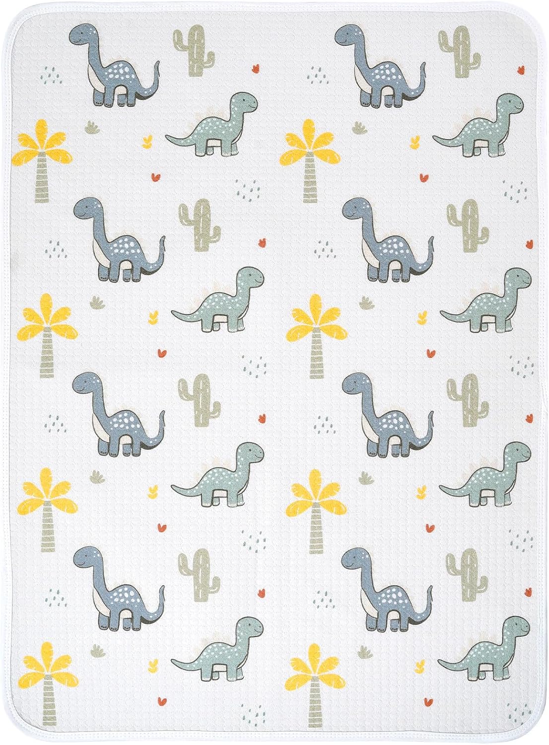 haakaa Waterproof Changing Pad Liners, 100% Cotton, Soft & Breathable (1pc, 19.5" x 27.5" Dino Land)