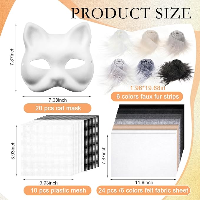 Seenelling DIY Therian Mask Kit Blank Cat Mask