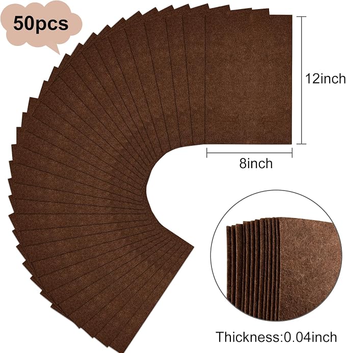 Morcheiong 50 Pcs Felt Fabric Soft Felt Fabric Sheet