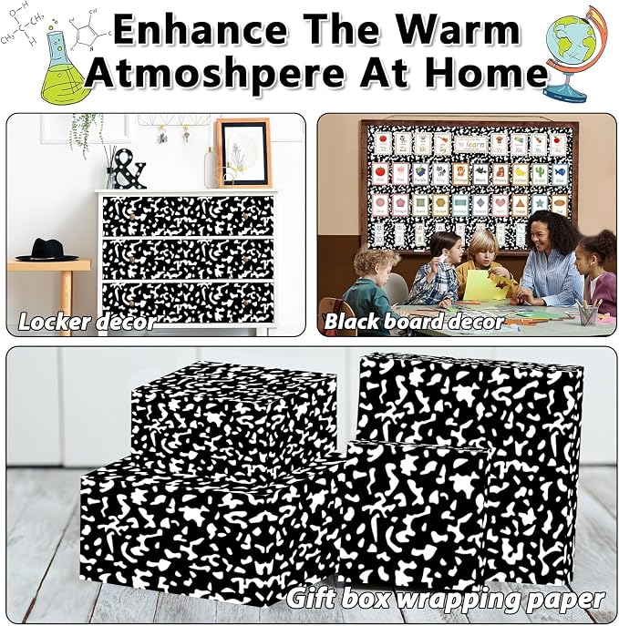 Qyeahkj Composition Bulletin Board Paper Roll Black Dot Bulletin Board