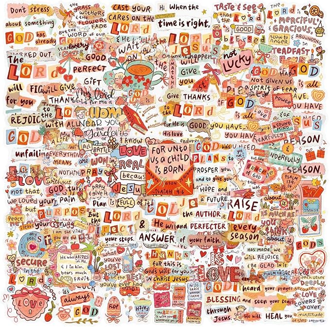 50 PCS Bible Verse Stickers for Scrapbooking Journaling Junk Journal Scrapbook