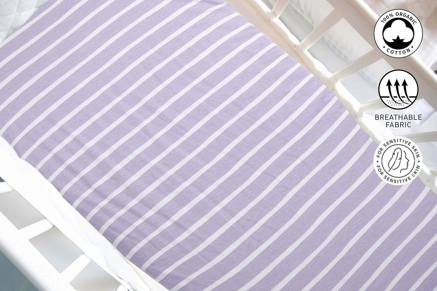 5 Pack Organic Bedside Bassinet Sheets Compatible with Mika Micky, Baby Delight, Dream On Me, AMKE and Other Bassinet Mattress Pads Size Between 17-21 in Width, 29-33 in Length, and 1.5-4 in Thick