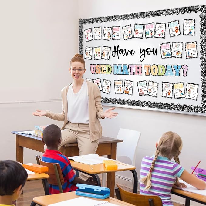 Math Bulletin Board Set Mathematics Composition Notebook Classroom Decoration