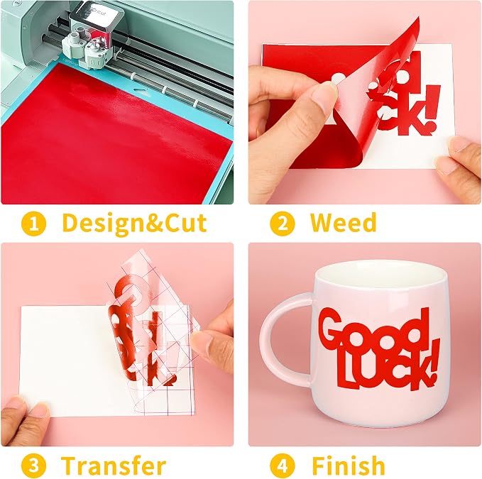 Red Permanent Adhesive Vinyl Roll