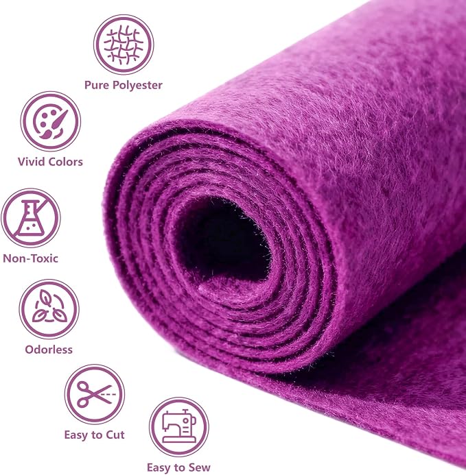 Felt Fabric 36'' X 36'' Large Felt Sheets Stiff Craft Felt by The Yard