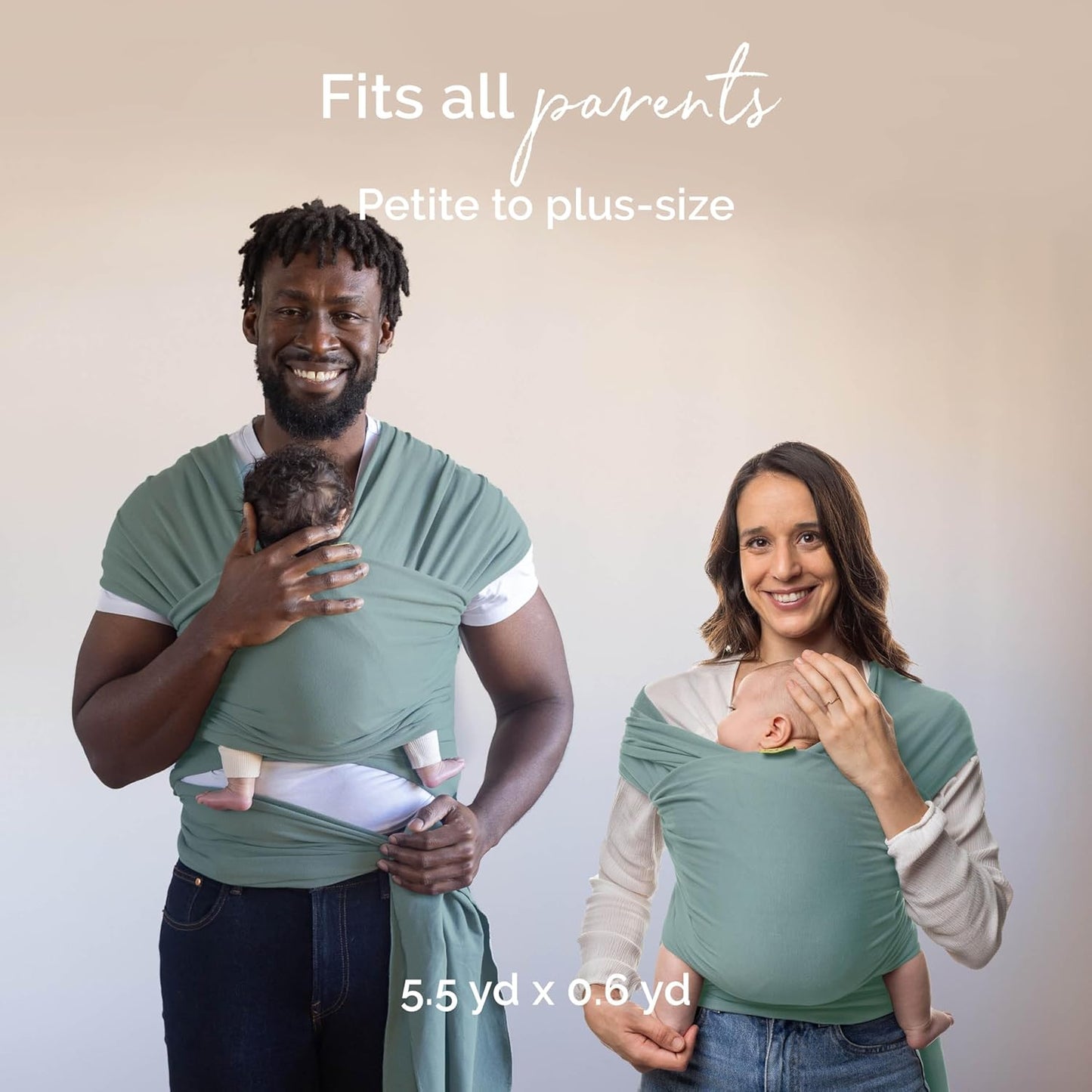 Boba Baby Wrap Carrier – Original Baby Sling Carrier for Newborns (7–35 lbs), Soft, Secure, Hands-Free & Ergonomic, Ideal for Comfortable Bonding, New Parents (Sage Green)